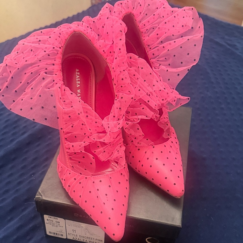 Azalea Wang Pink Polka Dot Women's Heels